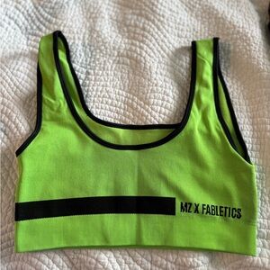 Fabletics Neon Green Sports Bra Maddie Ziegler Collab